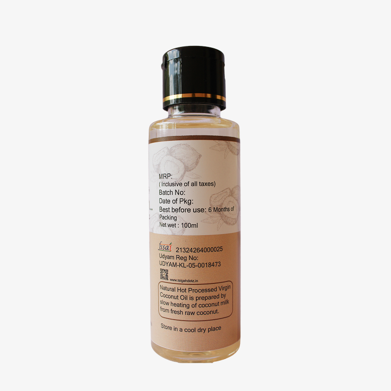 Pure, Chemical-Free Coconut Oil for Sensitive Skin, 100 ml