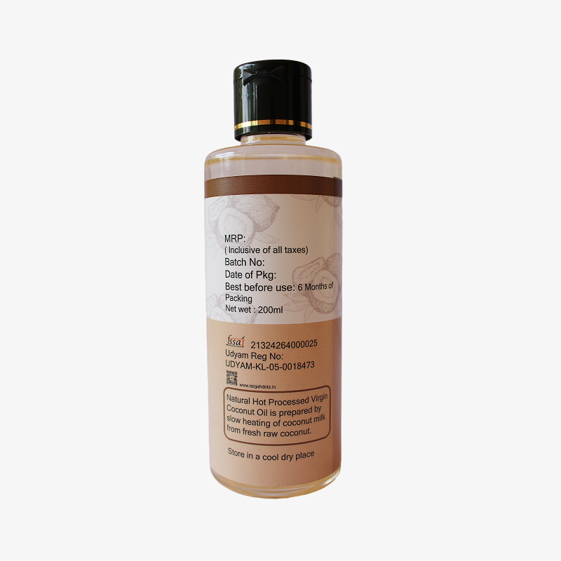 Pure, Chemical-Free Coconut Oil for Sensitive Skin, 200 ml